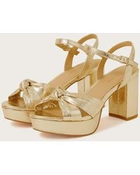 Monsoon - Metallic Twist Platform Heels - Lyst
