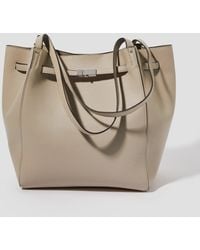 Monsoon - Kate Strap Top Faux Leather Tote Bag Grey - Lyst