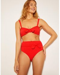 Monsoon - Kyla Tie Front Bandeau Bikini Top Pink - Lyst