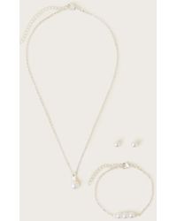 Monsoon - Girls Silver Bridesmaid Pearl Jewellery Set - Lyst