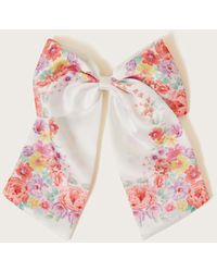 Monsoon - Floral Printed Bow Clip - Lyst