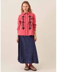 Monsoon - East Sumeera Embroidered Cotton Shirt Pink - Lyst