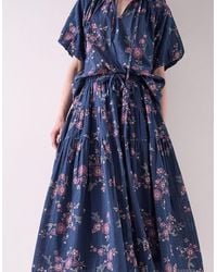 Monsoon - East Layla Floral Print Cotton Midi Skirt Blue - Lyst