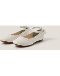 Monsoon - Sara Pearly Bow Ballet Flats Ivory - Lyst