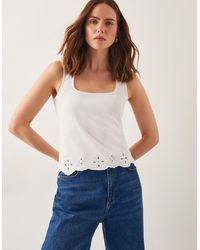 Monsoon - Cara Cutwork Cami Top Ivory - Lyst