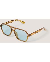 Monsoon - Blue-tinted Tort Aviator Sunglasses - Lyst