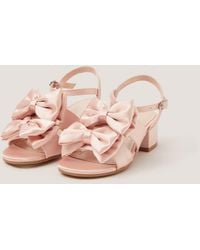 Monsoon - Double Bow Heeled Sandals Pink - Lyst