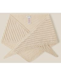 Monsoon - Perl Pointelle Knitted Triangle Scarf - Lyst