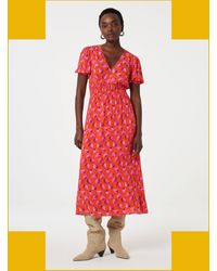 Monsoon - Fabienne Chapot Bonna Strawberry Print Midi Dress Orange - Lyst