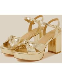 Monsoon - Metallic Twist Platform Heels - Lyst