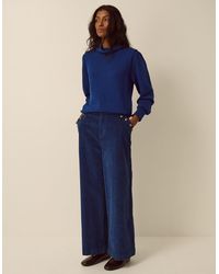 Monsoon - Lucy Corduroy Wide Leg Trousers Blue - Lyst