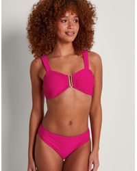 Monsoon - Maria Ribbed Bikini Bottoms Pink - Lyst