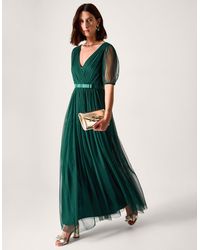 monsoon green velvet dress Harbor Green Crushed Velvet Wrap Detail Midi Dress – Girl In Mind main image 0