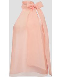 Monsoon - Vera Sleeveless Organza Pussybow Top Pink - Lyst