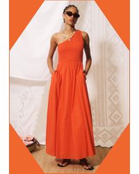 Monsoon - Frnch Liberatore One Shoulder Maxi Dress Red - Lyst