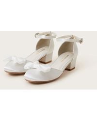 Monsoon - Communion Bow Two-part Satin Heels White - Lyst