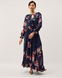 Monsoon - Amber Floral Ruffle Maxi Dress - Lyst