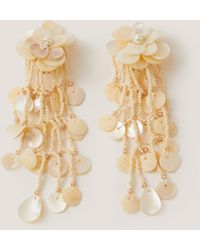 Monsoon - Floral Mother Of Pearl Drop Earrings - Lyst