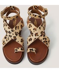 Monsoon - Ivy Leopard Print Sandals - Lyst