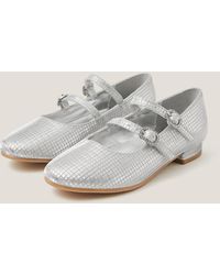 Monsoon - Metallic Double Strap Flats Silver - Lyst