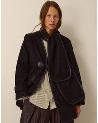 Monsoon - Mae Bouclé Coat & Scarf Black - Lyst
