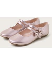 Monsoon - Shiny Two-strap Ballerina Flats Pink - Lyst