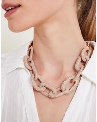 Monsoon - Large Raffia Chain Link Necklace - Lyst