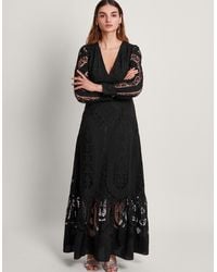 Monsoon - Harlow Lace Maxi Dress Black - Lyst