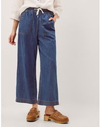 Monsoon - Heidi Drawstring Regular Wide Leg Jeans Blue - Lyst