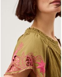 Monsoon - Fiona Embroidered Cotton Top - Lyst