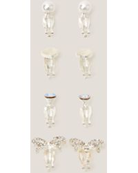 Monsoon - 4-pack Bow & Pearl Clip On Earrings - Lyst