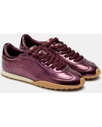 Monsoon - Hoff Bridge Metallic Leather Trainers Red - Lyst