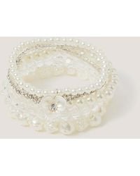 Monsoon - 6-pack Flower Pearl Beaded Bracelets - Lyst