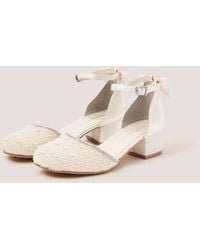 Monsoon - Closed-toe Pearl Embellished Heels Ivory - Lyst