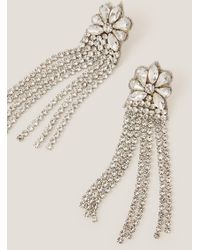 Monsoon - Floral Gem Tassel Drop Earrings - Lyst