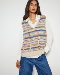 Monsoon - Fawn Fair Isle Sweater Vest Natural - Lyst