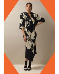 Monsoon - One Hundred Stars Stork Print Dress Black - Lyst