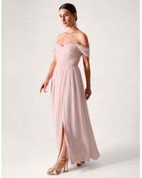 Monsoon - Women's Light Pink Evelyn Bardot Bridesmaid Dress, Size: 20 - Lyst