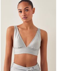 Monsoon - Kiki Glitter Triangle Bikini Top Silver - Lyst