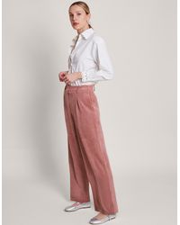 Monsoon - Serena Wide Leg Cord Trousers Pink - Lyst