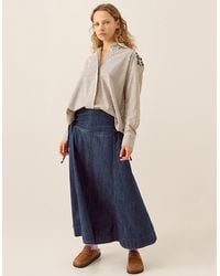 Monsoon - East Reyna Denim Midi Skirt Blue - Lyst