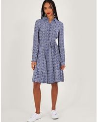 Monsoon - Josephina Print Shirt Dress Blue - Lyst