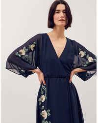 Monsoon - Clara Floral Midi Wrap Dress - Lyst