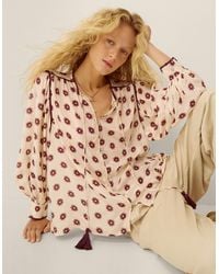 Monsoon - Saira Floral Print Blouse Ivory - Lyst