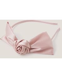 Monsoon - Rosette Bow Satin Hairband Pink - Lyst