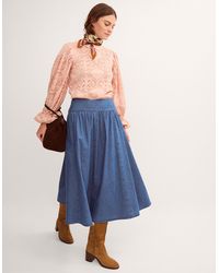Monsoon - Paloma Denim Midi Skirt Blue - Lyst
