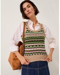 Monsoon - Fira Fair Isle Knitted Tank Top Green - Lyst