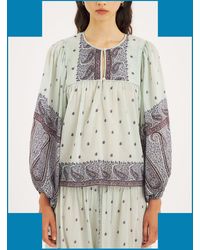 Monsoon - Antik Batik Johri Hand-woven Paisley Blouse Blue - Lyst