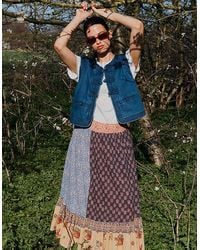 Monsoon - East Loran Floral Patch Print Cotton Skirt Multi - Lyst