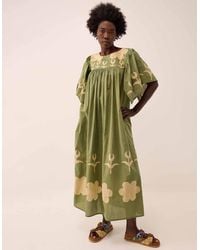 Monsoon - East Trixie Batik Printed Florals Dress Green - Lyst